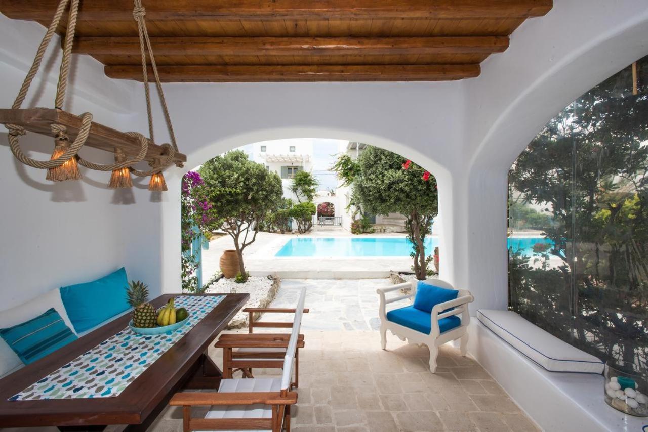 Mykonian Style W Shared Pool Houses & Nighttime Security Guard Ornos  Exterior foto