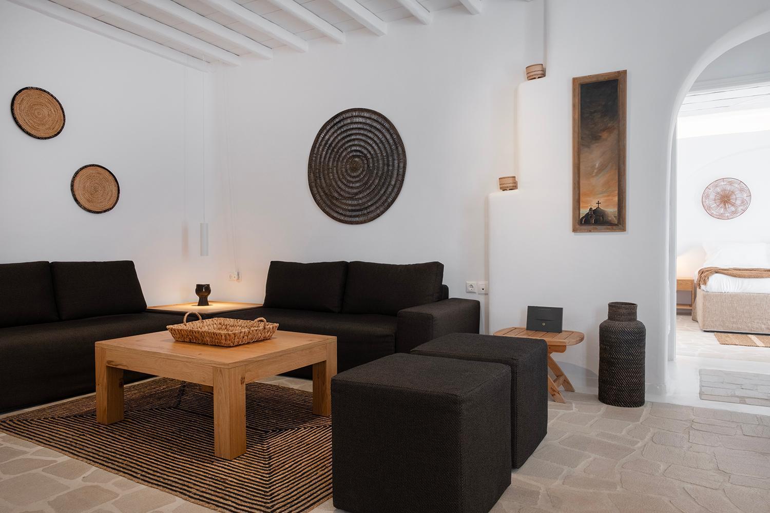 Mykonian Style W Shared Pool Houses & Nighttime Security Guard Ornos  Exterior foto