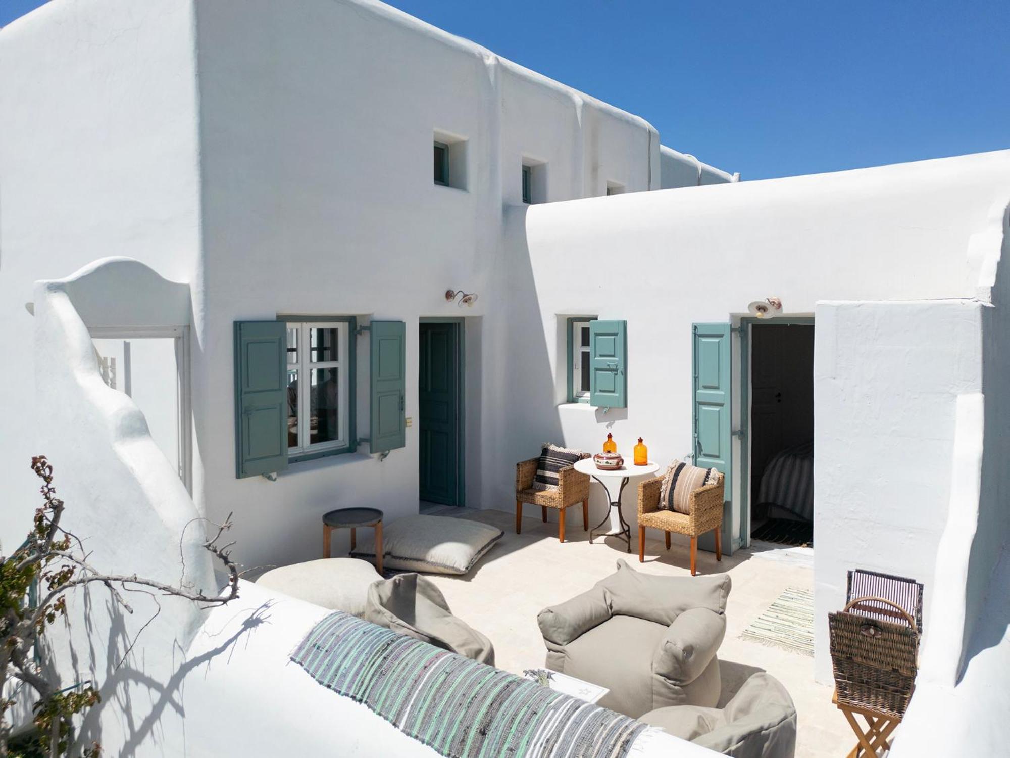 Mykonian Style W Shared Pool Houses & Nighttime Security Guard Ornos  Exterior foto