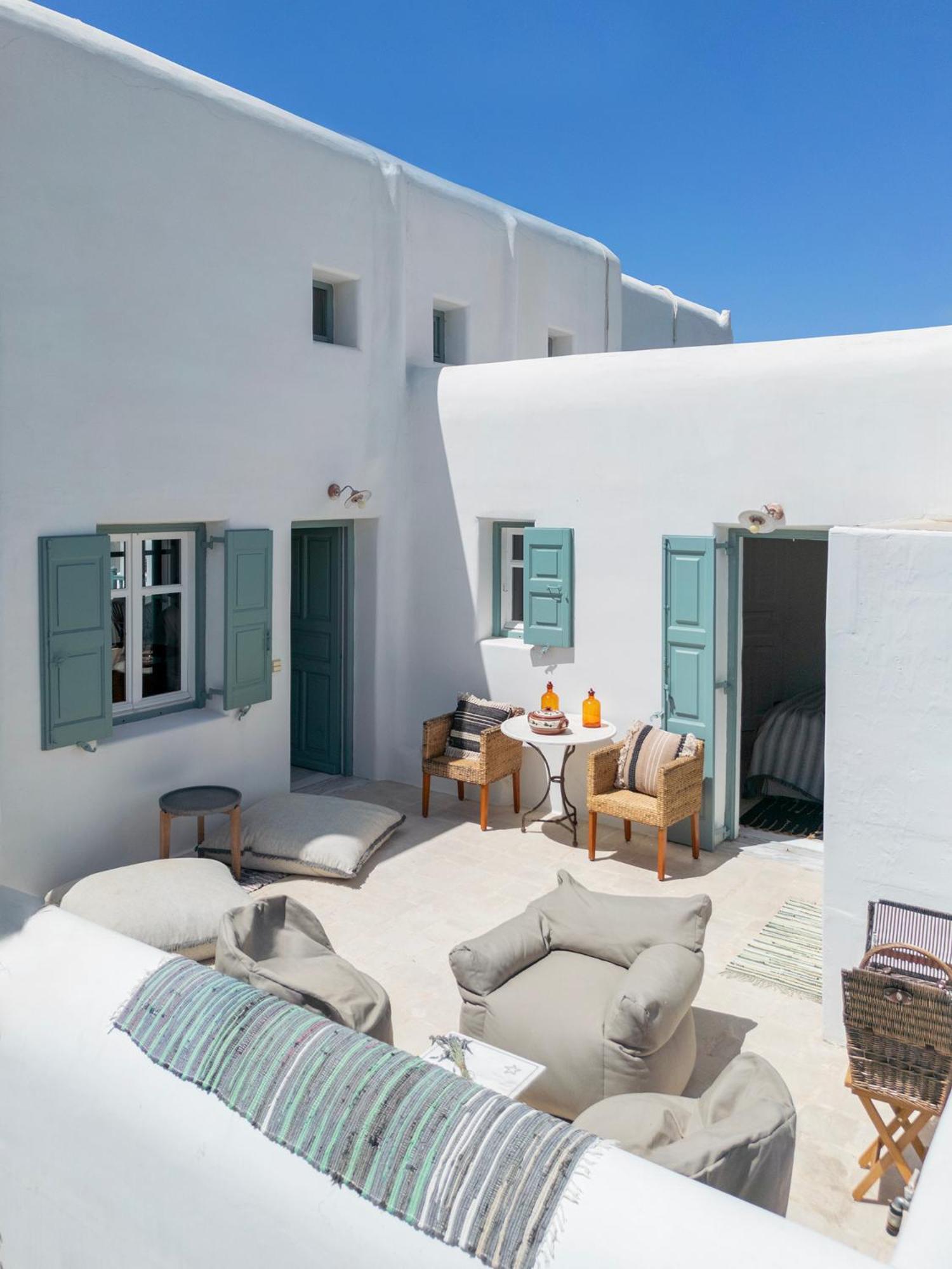 Mykonian Style W Shared Pool Houses & Nighttime Security Guard Ornos  Exterior foto