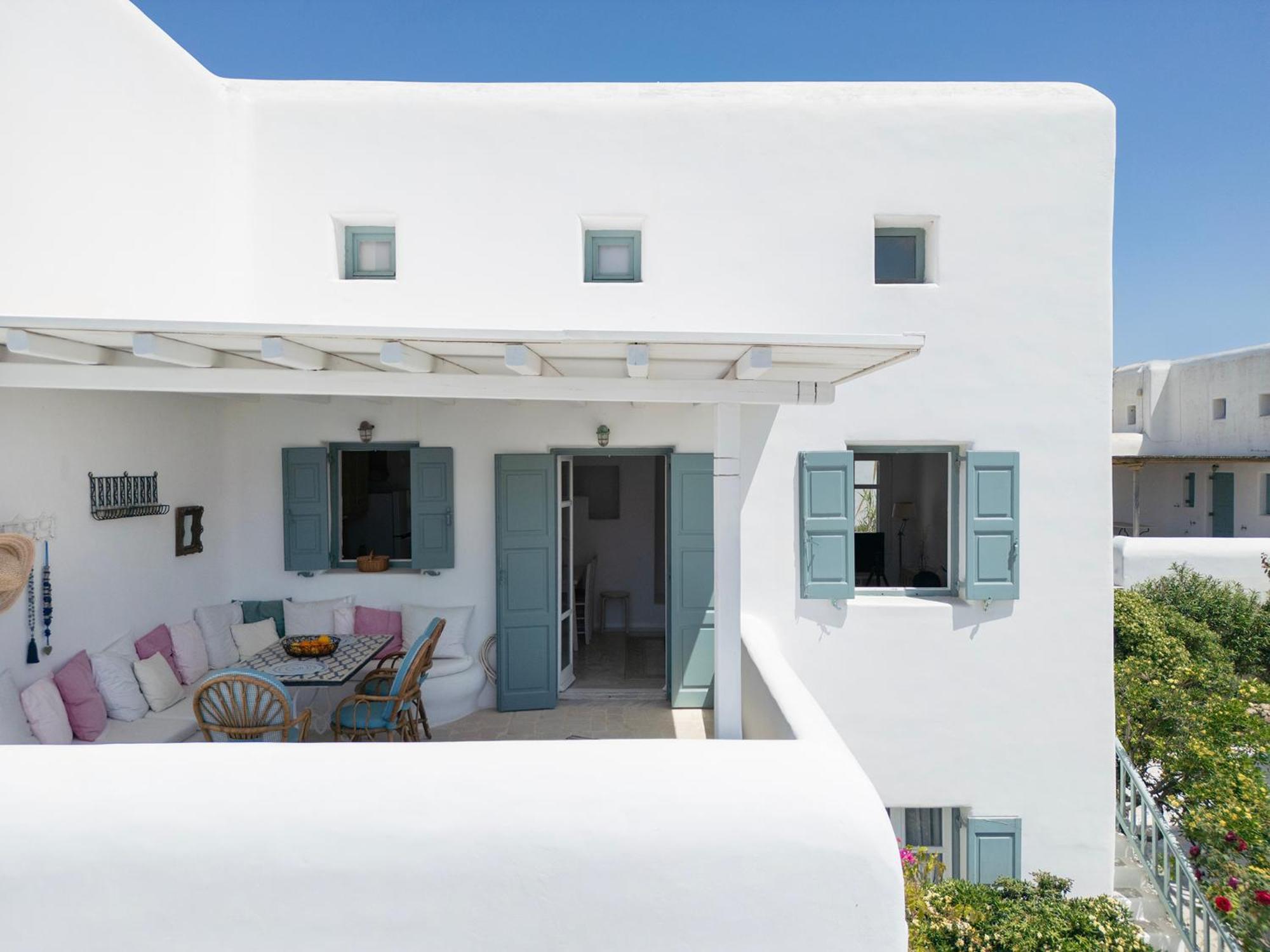 Mykonian Style W Shared Pool Houses & Nighttime Security Guard Ornos  Exterior foto